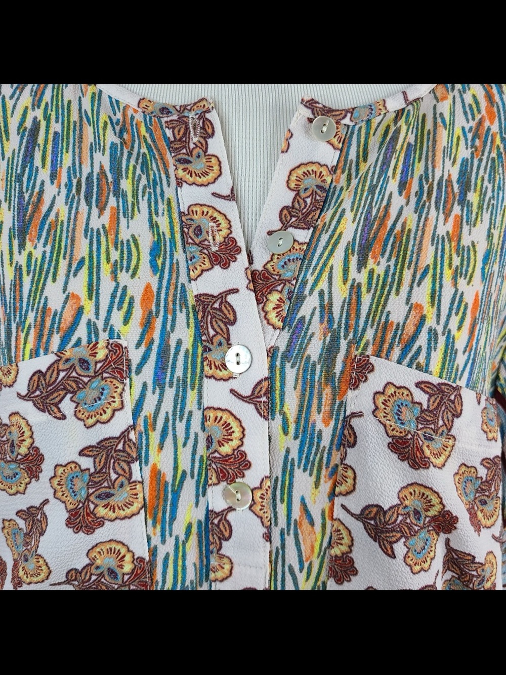 Anthropologie Fig and Flower lightweight multi-color floral tunic top - Picture 6 of 8